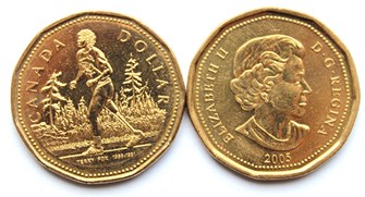 1 доллар - Терри Фокс, Канада, 2005 год, UNC 11180