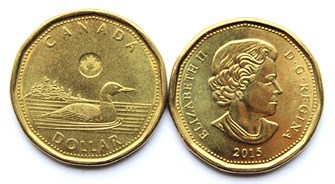 1 доллар - Гагара, Канада, 2015 год, UNC 11181
