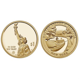 1 доллар - "Американские инновации №12 - Эри-Канал", США, 2021 год, двор D 12346