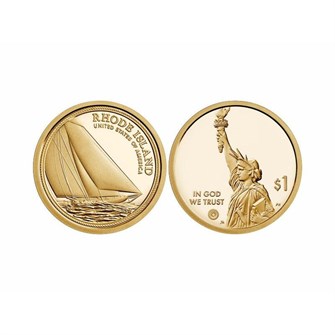 1 доллар - "Американские инновации №14 - Яхта Натанаэля Херрешоффа", США, 2022 год, двор P 12525