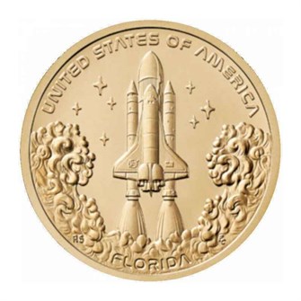 1 доллар - "Американские инновации №28 - Шаттл NASA (Флорида), США, 2025 год, двор P 13009