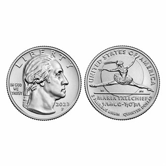 25 центов - Американские женщины №10 - Мария Толчиф, США, 2023 год, Двор P 13036