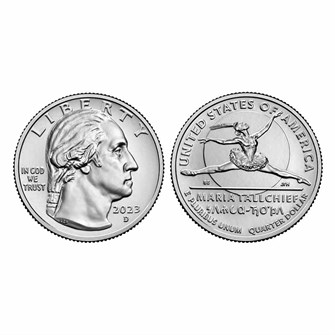 25 центов - Американские женщины №10 - Мария Толчиф, США, 2023 год, Двор D 13037