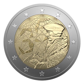 2 евро - 35 лет программе Эразмус, Латвия, 2022 год, UNC 13569
