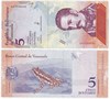 Банкнота 5 боливар - Венесуэла, 2018 год, UNC 16932